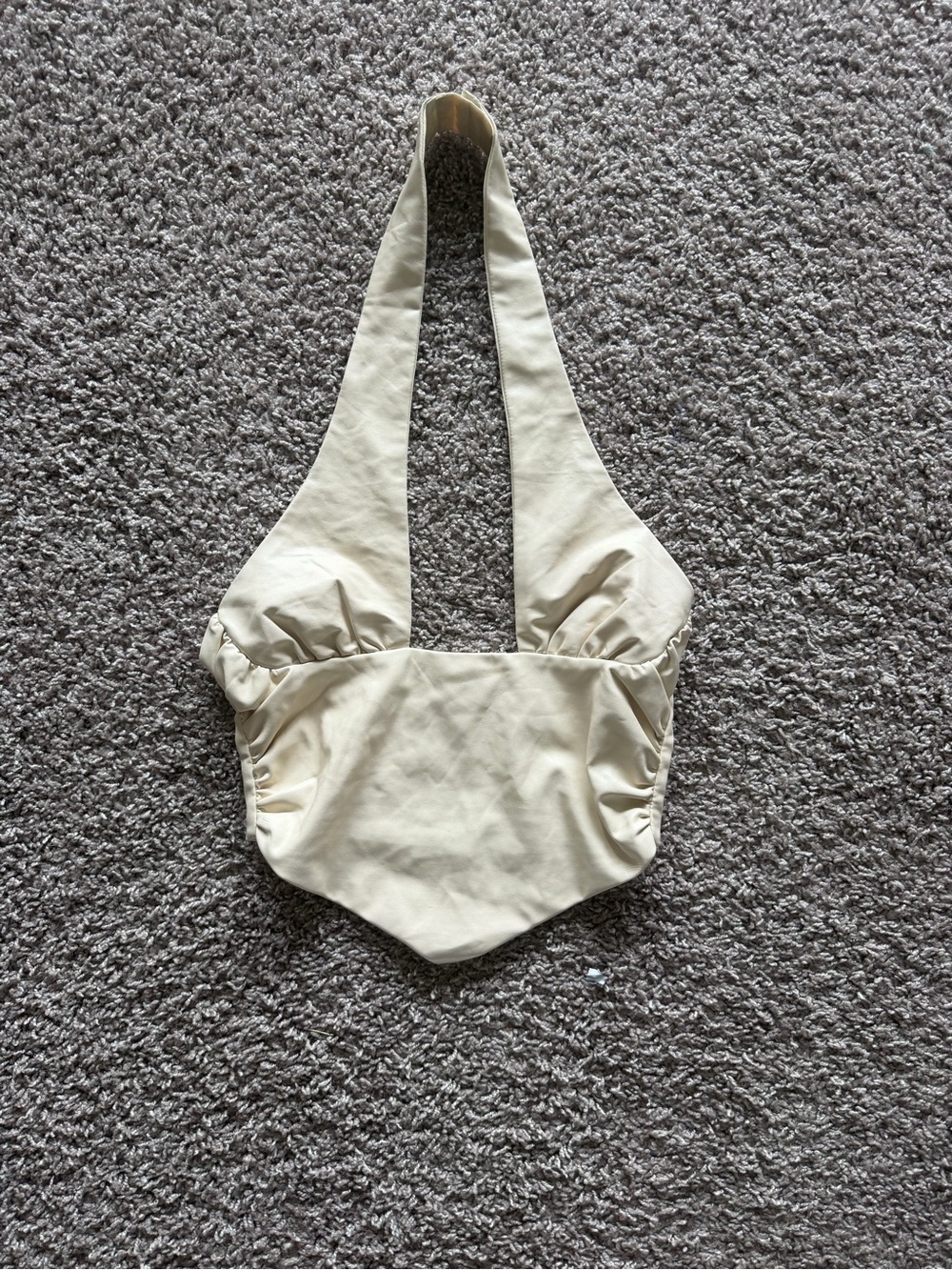Cream Halter Crop Top